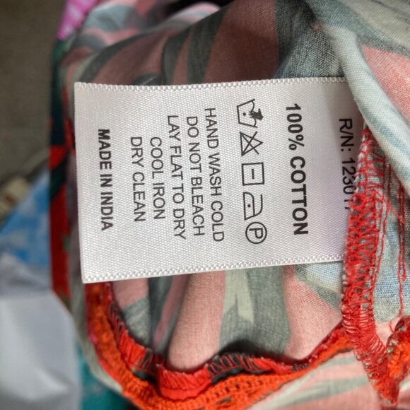 Womens Maude Vivante Tropical Floral Leaves Maxi Dress Tiered S Cotton #43 - Picture 9 of 10